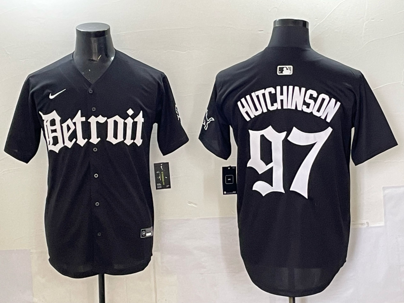 Men 2025 Detroit Lions #97 Hutchinson Black NFL jersey 0016->dallas cowboys->NFL Jersey